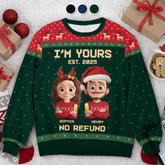 Custom Unisex Ugly Sweatshirt - Personalized Anniversary Christmas Wedding Gifts For Husband And Wife, Him And Her - Forever Festive, Forever Us