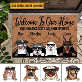 Welcome to our home Personalized Dog Doormat DM-TU13