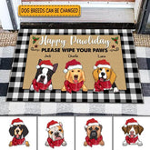 Happy Pawliday Personalized Dog Doormat DM-NB291
