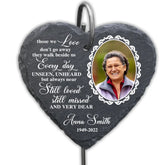 Those We Love Don't Go Away - Personalized Garden Slate, Grave Marker Sympathy Gift for Family Members
