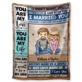 You Are My Love I Married You Because I Can't Live Without You Husband Wife - Gift For Couples - Personalized Custom Fleece Blanket