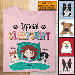 Official Sleep Shirt, Girl And Her Dogs, Personalized Dog Breeds T-shirt, Gift For Dog Lovers