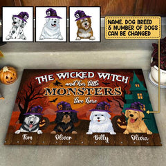 The Wicked Witch And Her Little Monsters Live Here - Personalized Doormat