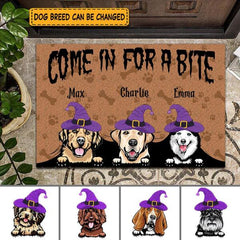 Come in for a bite Personalized Dog Doormat DM-TU14