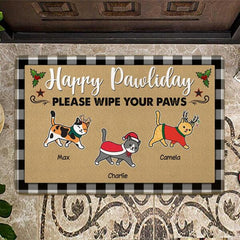 Please Wipe Your Paws Personalized Cat Doormat DM-NB523
