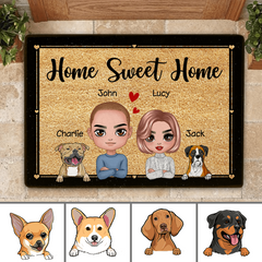 Home Sweet Home Valentine Personalized Dog Doormat DM-PT1161
