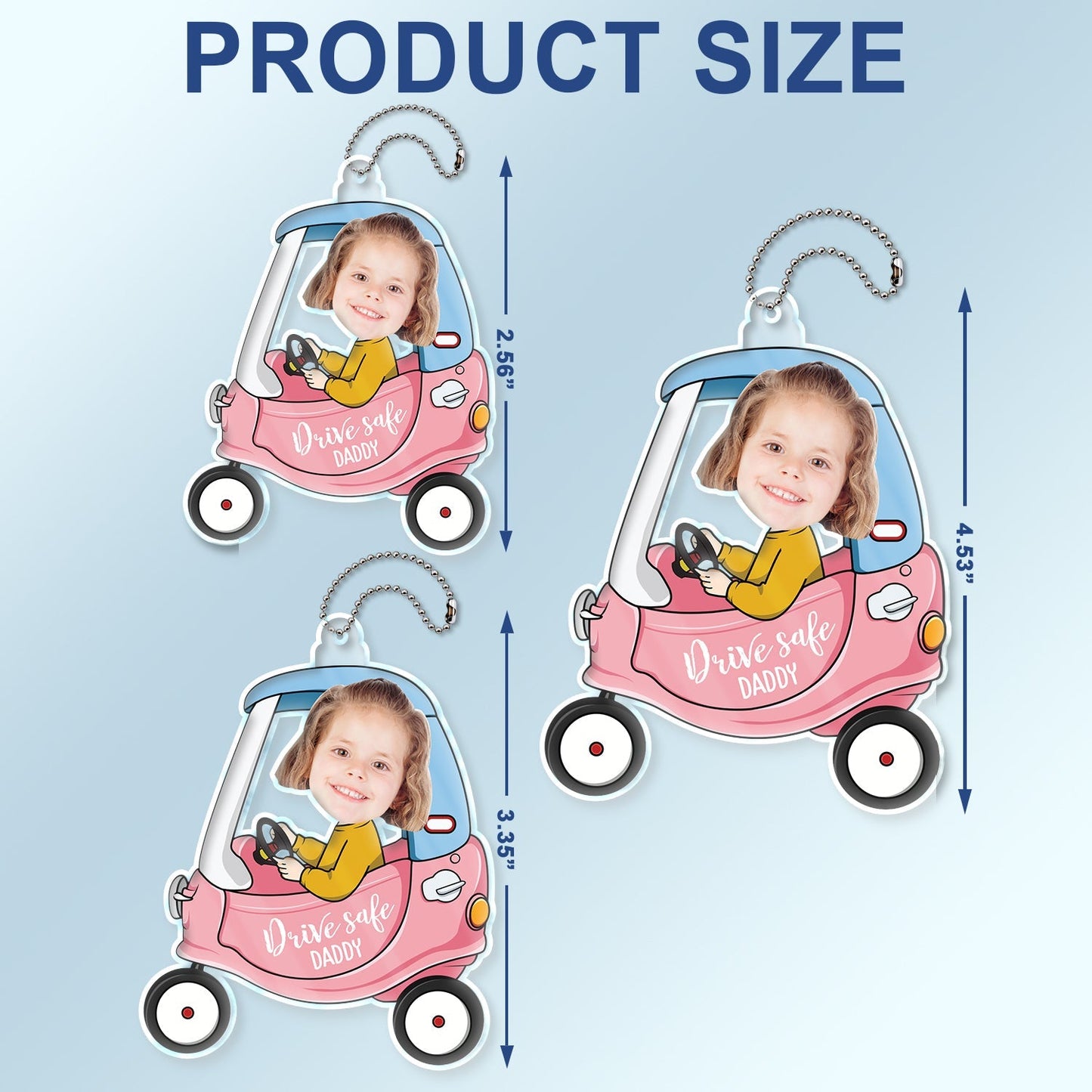 Custom Photo Drive Safe Daddy - Birthday, Loving Gift For Dad, Father, Papa, Grandpa - Personalized Acrylic Car Hanger